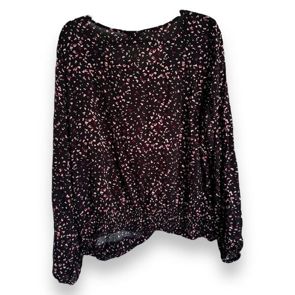 Torrid Womens Blouse Sz 2 2X 18‎ 20 Challis Twist Front Crop Top Black Paisley - Picture 5 of 8